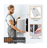 Pyle 6.5" In-Wall / In-Ceiling 2-Way Speakers - Flush Mount, Titanium Dome Tweeters, 360W Max Power Output