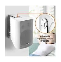 Pyle 5.25” Bluetooth Wireless Wall Mountable Speaker System with 2-Way Full Range Stereo Sound, 300W Rms