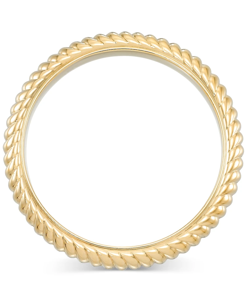 Signature Gold Ribbed Bangle Bracelet in 14k Gold Over Resin