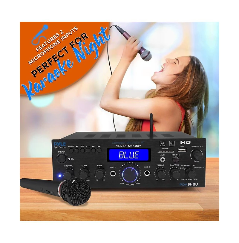 Pyle Compact Wireless Bluetooth Stereo Amplifier