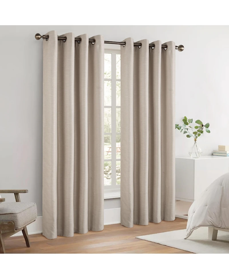 Texture Room Darkening Grommet Curtains Pair