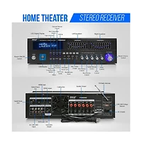 Pyle 6-Channel Bluetooth Home Theater Amplifier