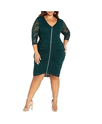 City Chic Plus Lacey Zip Dress