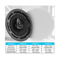 Pyle 8" In-Wall/In-Ceiling 2-Way Full Range Stereo Speakers with Magnetic Grill (600W Max)