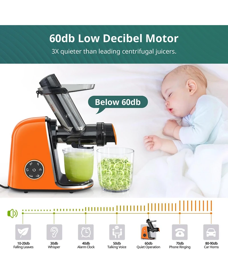 Cowin Slow Masticating Juicer Cold Press Quiet 150W