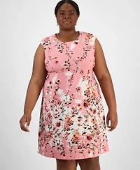 Connected Plus Size Otto Floral-Print Fit & Flare Dress