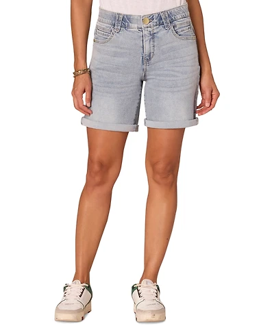Democracy Petite "Ab"solution Cuffed Denim Shorts