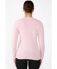 Jennie Liu Women's 3-ply Cashmere Crew Neck Sweater