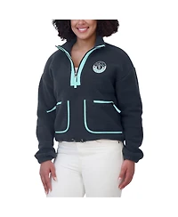 Wear by Erin Andrews Women's Deep Sea Blue Seattle Kraken Polar Fleece Half-Zip Jacket