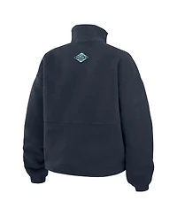 Wear by Erin Andrews Women's Deep Sea Blue Seattle Kraken Polar Fleece Half-Zip Jacket