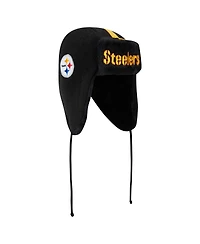 New Era Men's Black Pittsburgh Steelers Helmet Head Trapper Knit Hat