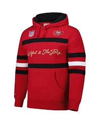 Mitchell & Ness Men's Scarlet San Francisco 49ers Vintage Logo Head Coach Fleece Pullover Hoodie