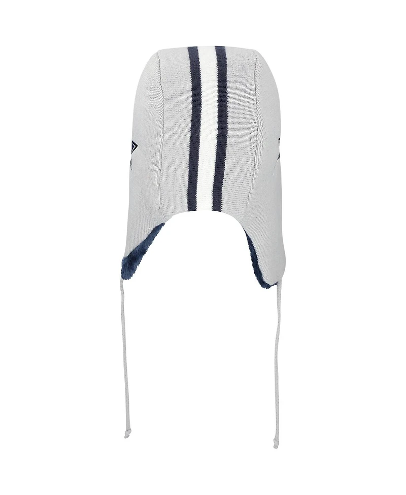 New Era Men's Gray Dallas Cowboys Helmet Head Trapper Knit Hat