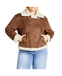 City Chic Plus Sherpa Hunter Jacket