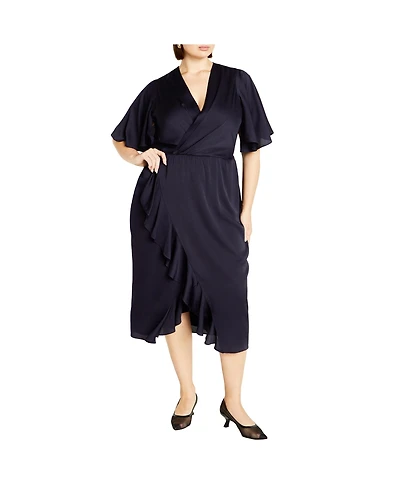 City Chic Plus Size Soft Ruffle Dress