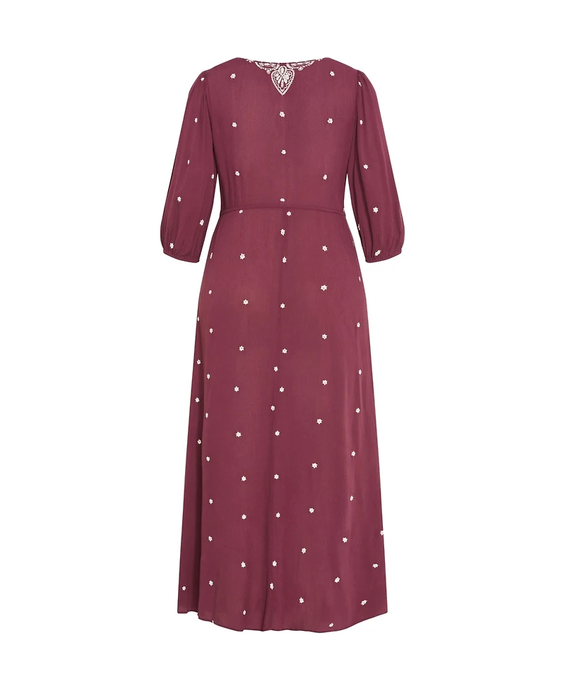 City Chic Plus Size Ulla Embroidered Dress