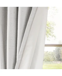 Linen Blend Total Blackout Grommet Curtains Pair, 52"X96"