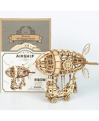 Robotime 3D Wooden Airship Jigsaw Puzzle Craft Kits, Best Toys Gifts for Teens Adults, Beige, 7"4.9"6.5"