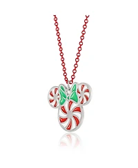 Disney Minnie Mouse Holiday Peppermint Minnie Necklace and Earring Set