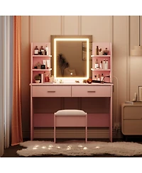 gaomon Vanity Desk with Mirror and Lights