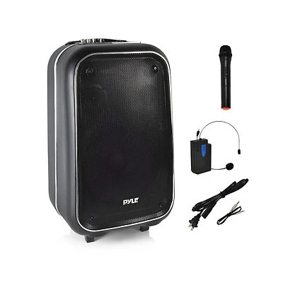Pyle 12 Inch Full Range Portable Bluetooth Karaoke Loudspeaker, Karaoke Microphone, Built-in Rechargeable Battery with Fm Radio. (PWMA1225BT), Black