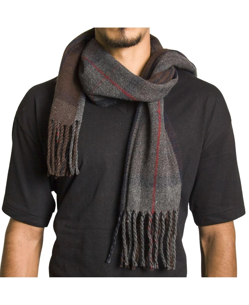 Alpine Swiss Men's Scarf Soft 80 Inch Long Warm Scarves Plaids Winter Shawl