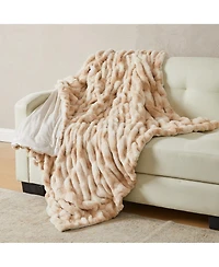 Linery & Co. Faux Fur Reversible Throw Blanket