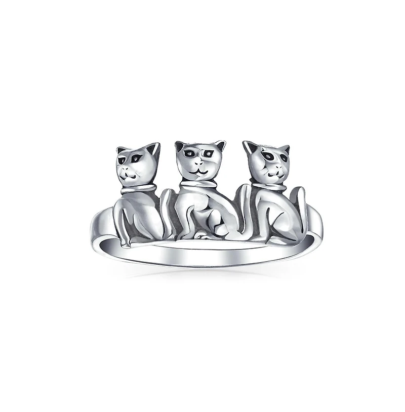 Bling Jewelry Bff Friendship Kitten Cat Band Sterling Silver Ring Best Friends