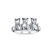 Bling Jewelry Bff Friendship Kitten Cat Band Sterling Silver Ring Best Friends