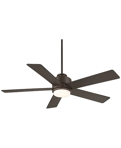 Casa Vieja 52" Grand Palm Indoor Outdoor Ceiling Fan 5 Blade Led Light Remote Control Oil Rubbed Bronze Finish Bedroom Damp Rated