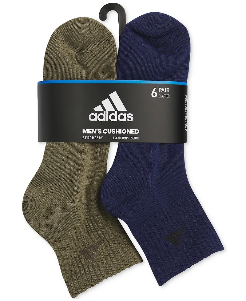 adidas Men's 6pk. Athletic Cushioned Quarter Socks