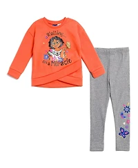 Encanto Toddler Girls Disney Pullover Fleece Sweatshirt and Leggings Outfit Set