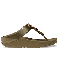 FitFlop Women's Halo Bead-Circle Metallic Toe-Post Sandals