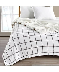 Linery & Co. Velvet Plush Reversible Sherpa Throw Blanket