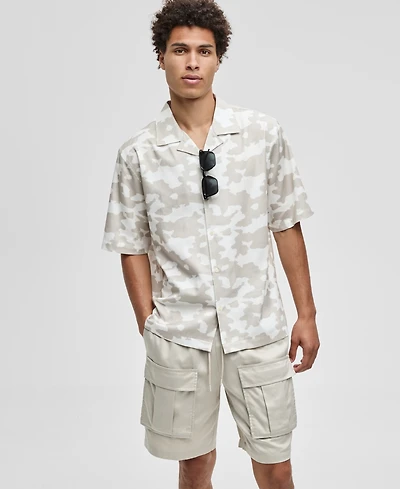 Mode of One Men's Glass Regular-Fit Camouflage Button-Down Camp Shirt, Macy's Exclusive