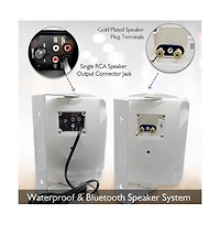 Pyle 6.5” Bluetooth Wireless Waterproof Speakers - 800W Max Power, 2-Way Full Range Stereo Sound, Marine Grade, Indoor/Outdoor Use