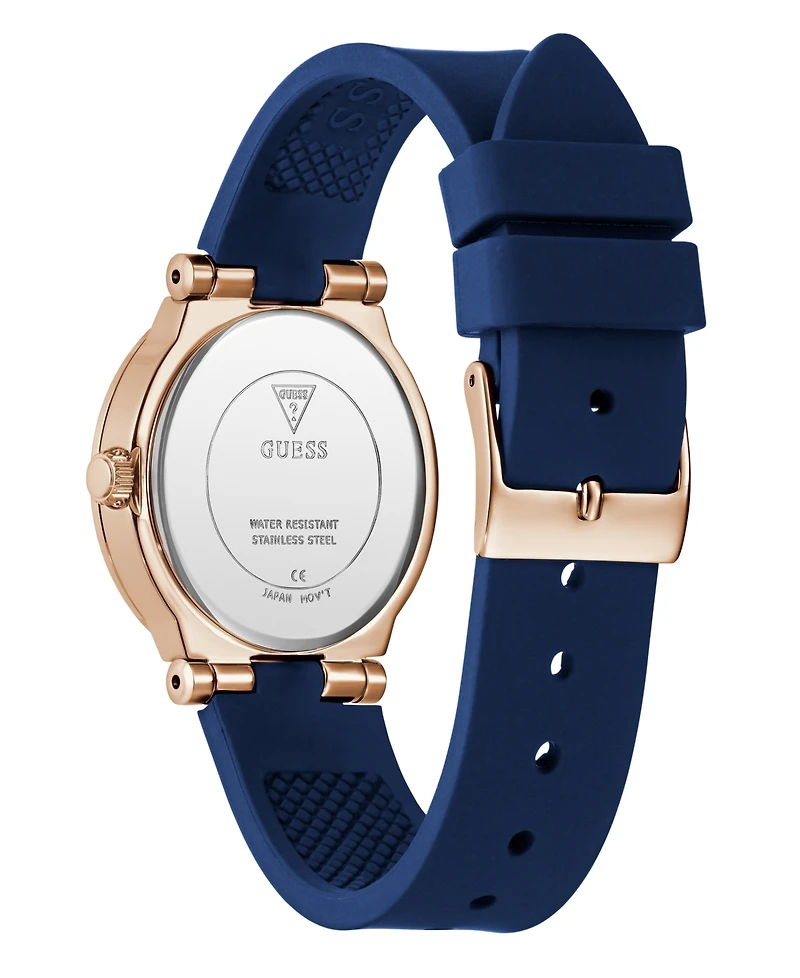 Guess Women's Analog Blue Silicone Watch, 32mm