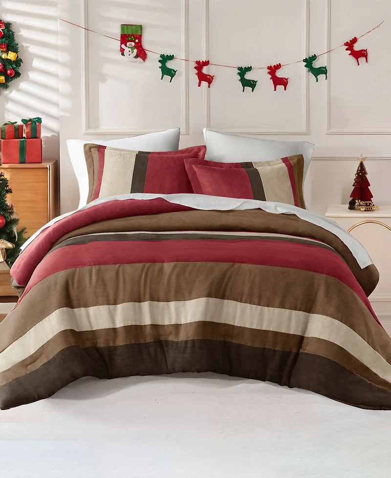 510 Design Boulder Stripe Micro Suede 3-Pc. Comforter Set, King/California King