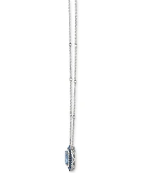 Le Vian Aquamarine (2-1/2 ct. t.w.), Sapphire (5/8 ct. t.w.) & Vanilla Diamond (3/8 ct. t.w.) Pendant 19" Necklace in Platinum