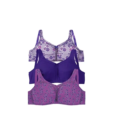 Comfort Choice Women's 3-Pack Cotton Wireless Bra