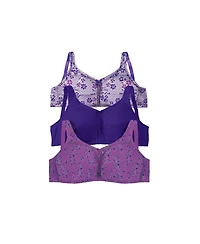 Comfort Choice Women's 3-Pack Cotton Wireless Bra