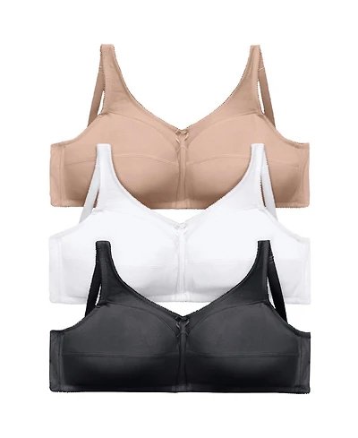 Comfort Choice Women's 3-Pack Cotton Wireless Bra