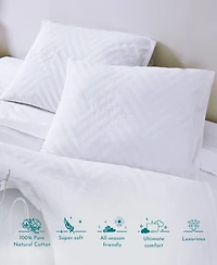 3-Piece duvet Cover Set, Luxury 100% Cotton Queen with 2 Pillow Shams, Button Closure, Corner Ties by California Design Den