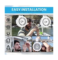 Pyle 6.5'' Marine Wakeboard Speaker System with Built-in Led Lights, 200W, White