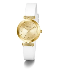 Guess Women's Analog White Silicone Watch, 28mm