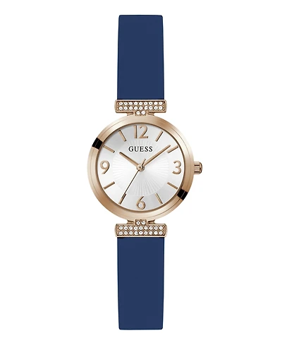 Guess Women's Analog Blue Silicone Watch, 28mm
