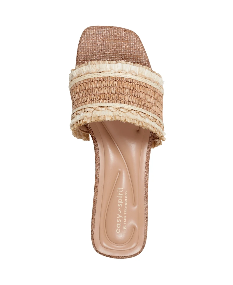 Easy Spirit Women's Graciela Raffia Block Heel Sandals