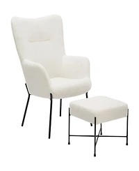 Lumisource 2-Pc. Metal Izzy Industrial Lounge Chair and Ottoman Set