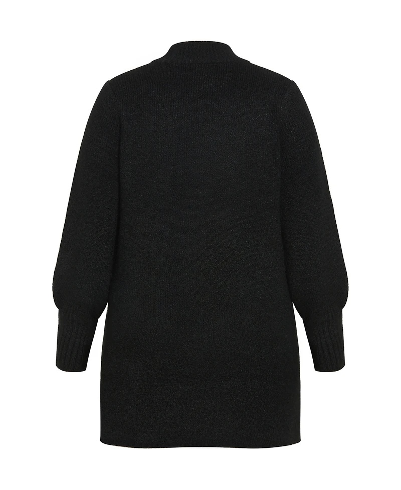 City Chic Plus Longline Split Sweater