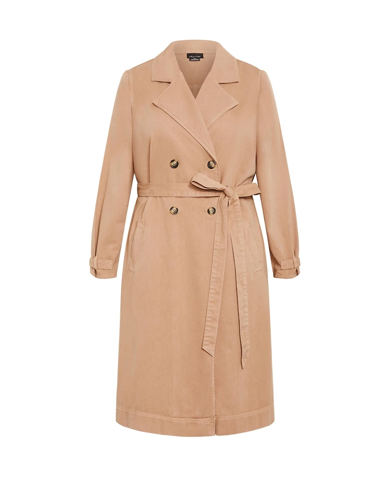 City Chic Plus Laylo Trench Coat
